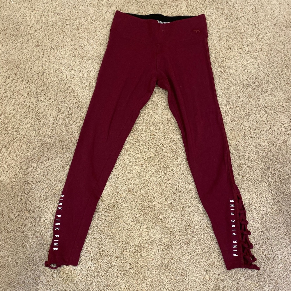 Victoria Secret PINK Yoga Leggings MAROON